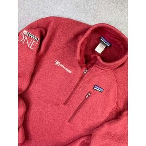 Patagonia Better Sweater Red 1/4 Zip Fleece Jacket Pullover Mens Size Small LOGO